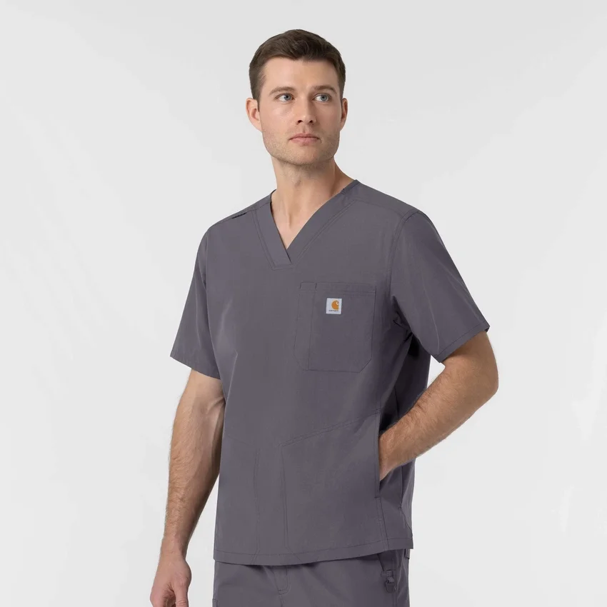 Rugged Flex Fld Ripstop-scrubtop met V-hals