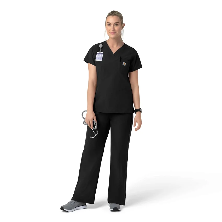 Rugged Flex Fld-scrubtop met V-hals voor dames