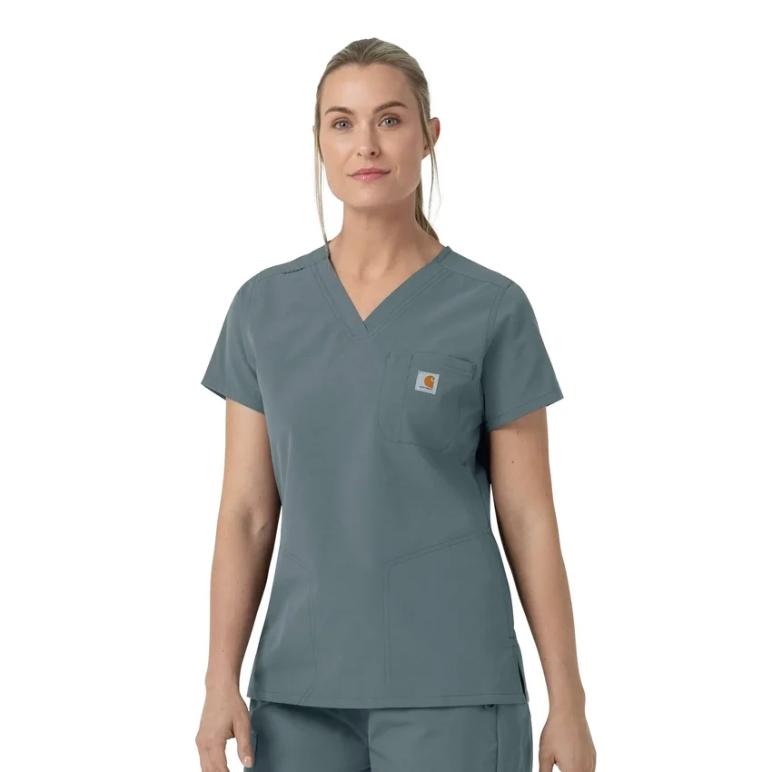 Rugged Flex Fld-scrubtop met V-hals voor dames