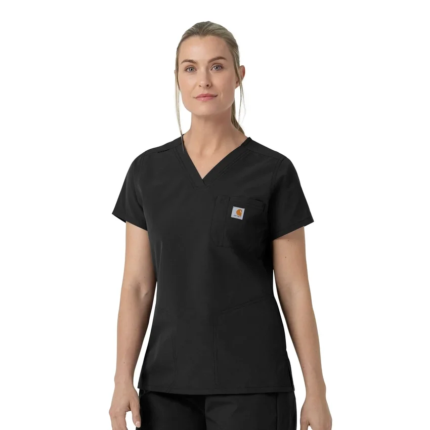 Rugged Flex Fld-scrubtop met V-hals voor dames
