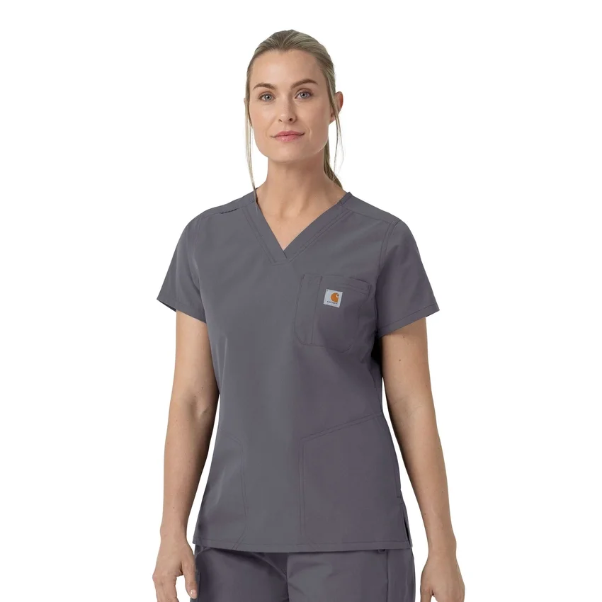 Rugged Flex Fld-scrubtop met V-hals voor dames