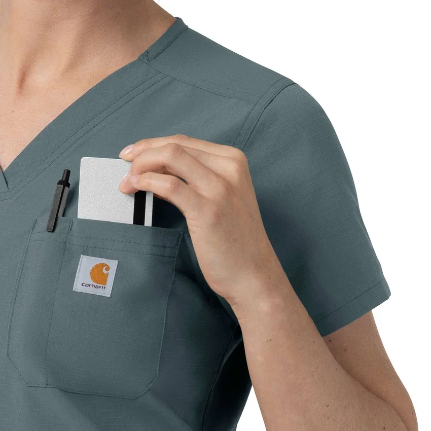 Rugged Flex Fld-scrubtop met V-hals voor dames