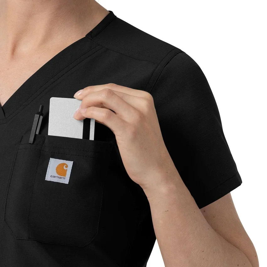 Rugged Flex Fld-scrubtop met V-hals voor dames