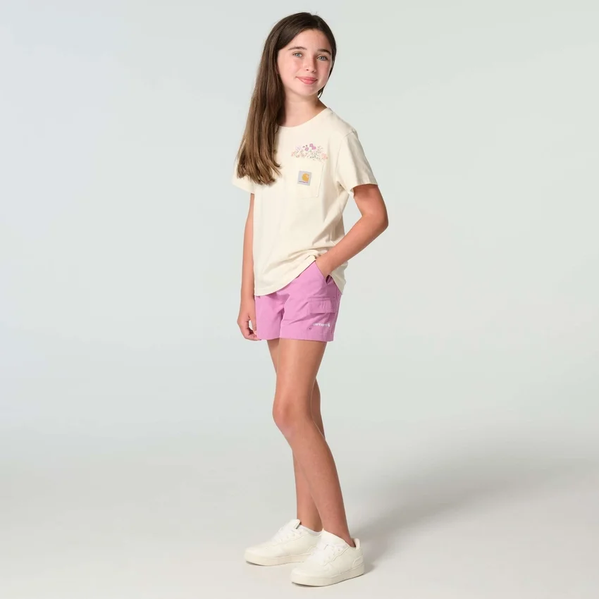 Rugged Flex® geweven camouflage-short met elastische tailleband voor meisjes (kind/jeugd)