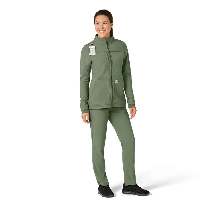 Rugged Flex® Peak gebonden fleece-scrubjas voor dames