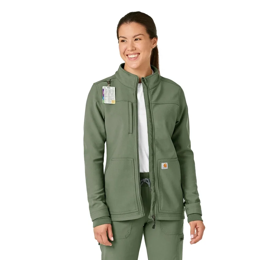 Rugged Flex® Peak gebonden fleece-scrubjas voor dames