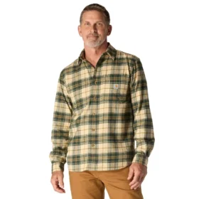 Rugged Flex™ Relaxed Fit middelzwaar flanellen geruit overhemd met lange armstukken