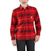 Rugged Flex® relaxed fit, middelzwaar flanellen geruit overhemd met lange armstukken