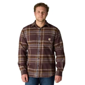 Rugged Flex™ Relaxed Fit middelzwaar flanellen geruit overhemd met lange armstukken