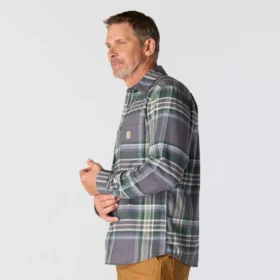 Rugged Flex™ Relaxed Fit middelzwaar flanellen geruit overhemd met lange armstukken