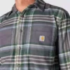 Rugged Flex™ Relaxed Fit middelzwaar flanellen geruit overhemd met lange armstukken