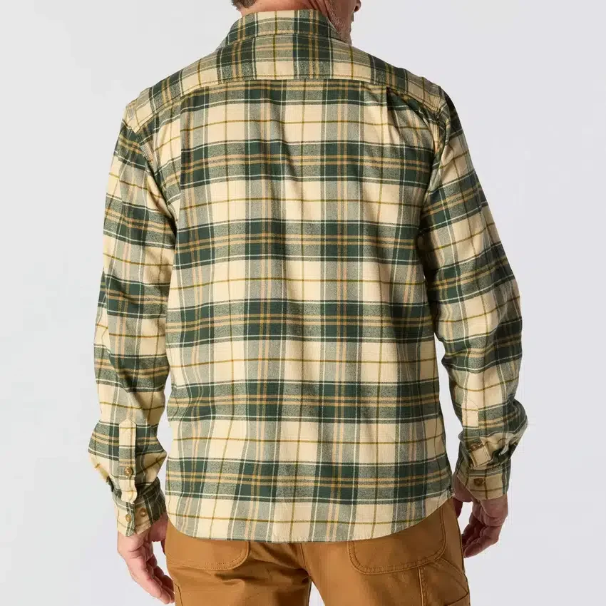 Rugged Flex™ Relaxed Fit middelzwaar flanellen geruit overhemd met lange armstukken