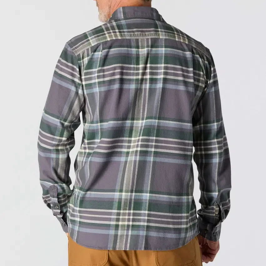 Rugged Flex™ Relaxed Fit middelzwaar flanellen geruit overhemd met lange armstukken