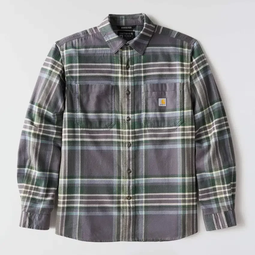Rugged Flex™ Relaxed Fit middelzwaar flanellen geruit overhemd met lange armstukken