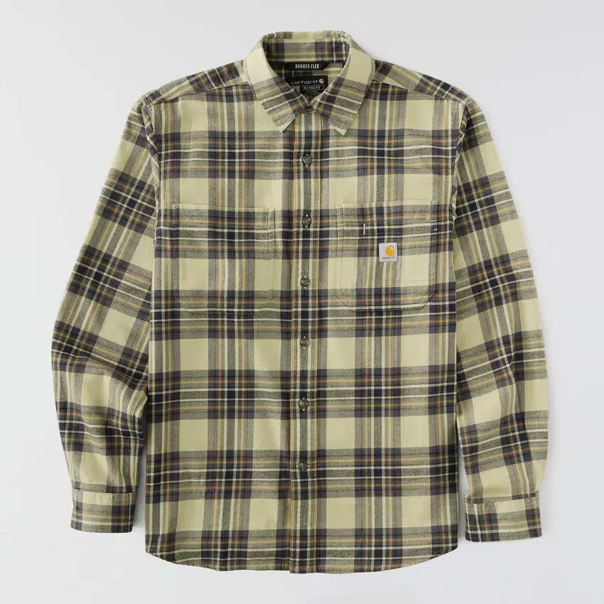 Rugged Flex™ Relaxed Fit middelzwaar flanellen geruit overhemd met lange armstukken