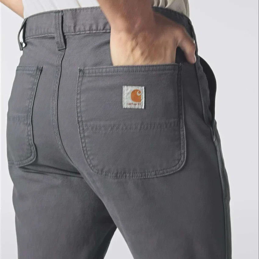Slanke, taps toelopende Rigby canvas-werkbroek voor heren