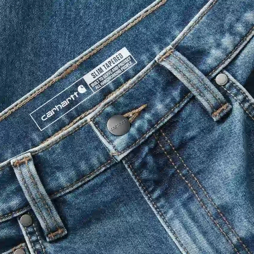 Slanke, taps toelopende, Rugged Flex-werkjeans voor heren