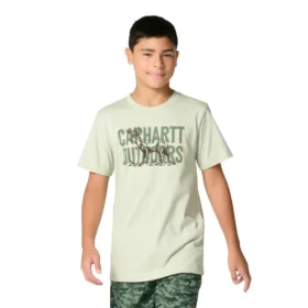 T-shirt met korte armstukken en hertenprint voor jongens (kinderen/jeugd)