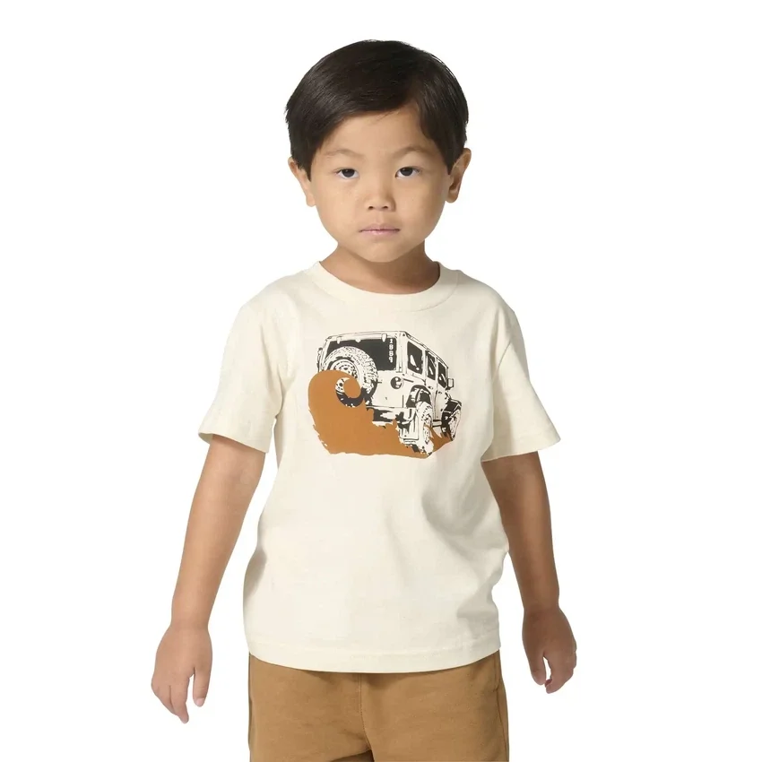 T-shirt met korte armstukken en voertuigprint voor jongens (kind/peuter/jeugd)
