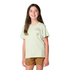 T-shirt met korte armstukken en zakje voor meisjes (kind/peuter/jeugd)