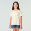 T-shirt met korte armstukken en zakje voor meisjes (kind/peuter/jeugd)