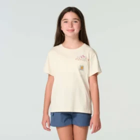 T-shirt met korte armstukken en zakje voor meisjes (kind/peuter/jeugd)