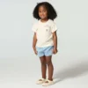 T-shirt met korte armstukken en zakje voor meisjes (kind/peuter/jeugd)