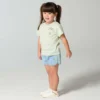 T-shirt met korte armstukken en zakje voor meisjes (kind/peuter/jeugd)
