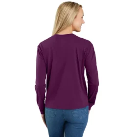 Tencel-overhemd met ronde hals, losse pasvorm en zak voor dames