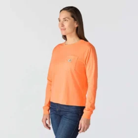 Tencel-overhemd met ronde hals, losse pasvorm en zak voor dames