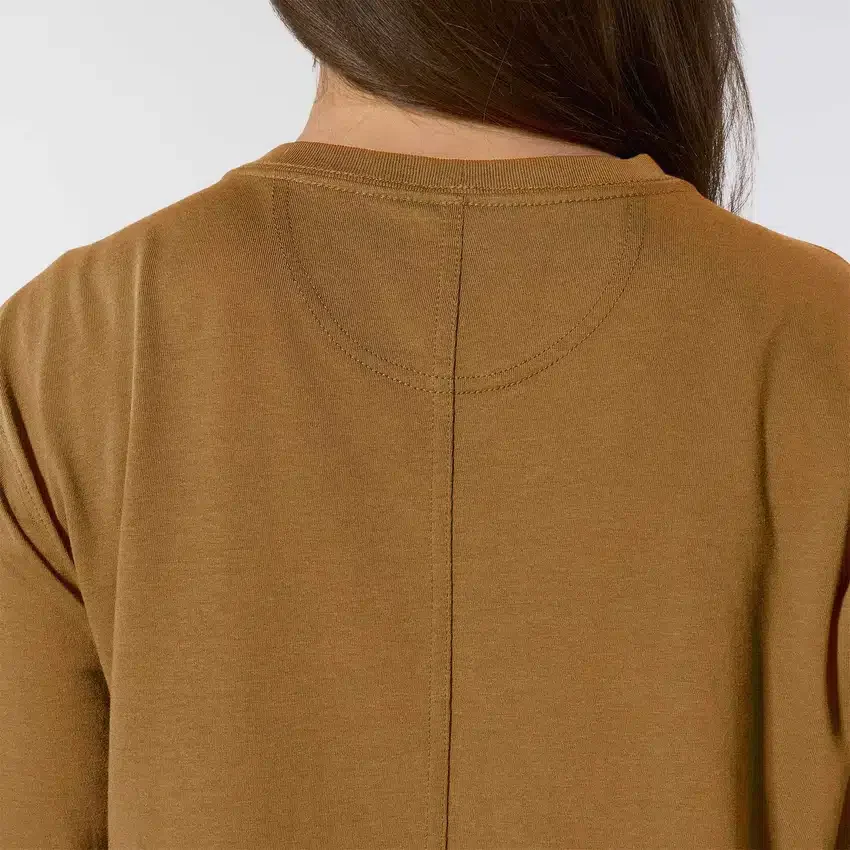 Tencel-overhemd met ronde hals, losse pasvorm en zak voor dames