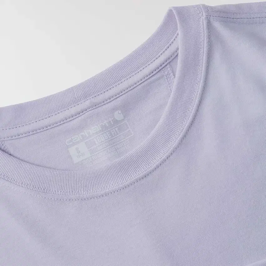 Tencel-overhemd met ronde hals, losse pasvorm en zak voor dames