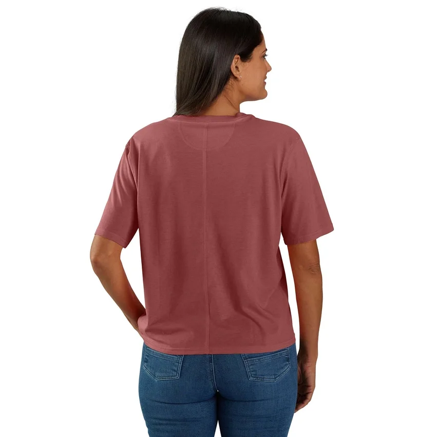 Tencel Sweatshirt met ronde hals, losse pasvorm en zak voor dames