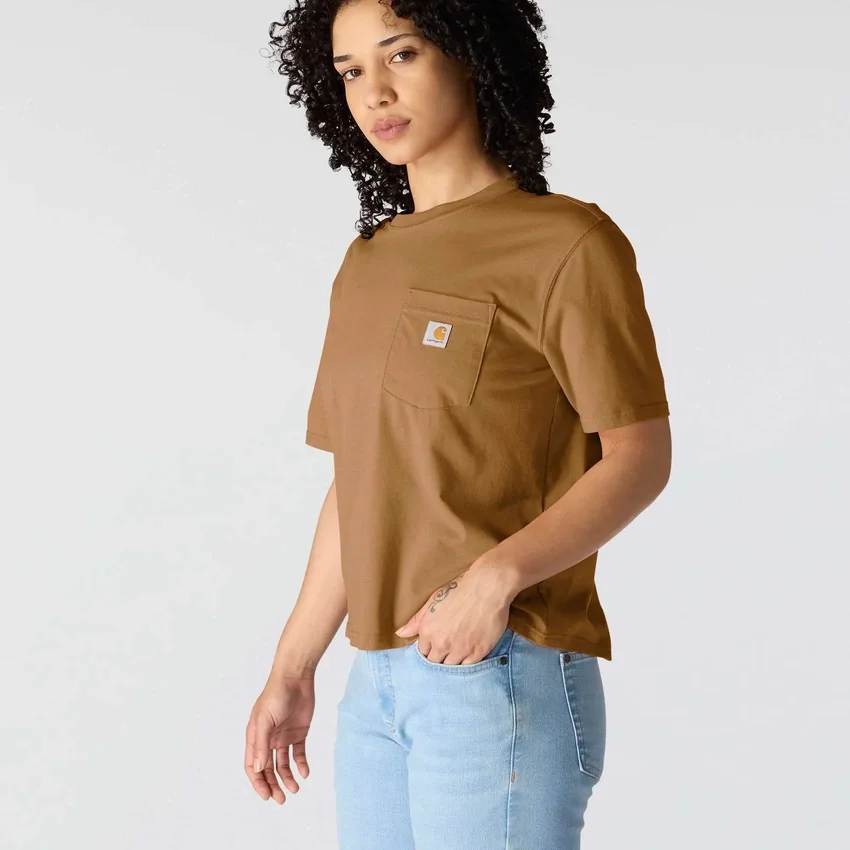 Tencel Sweatshirt met ronde hals, losse pasvorm en zak voor dames