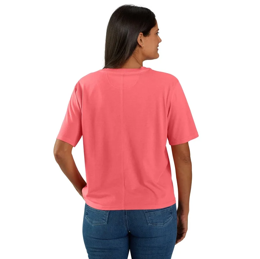 Tencel Sweatshirt met ronde hals, losse pasvorm en zak voor dames
