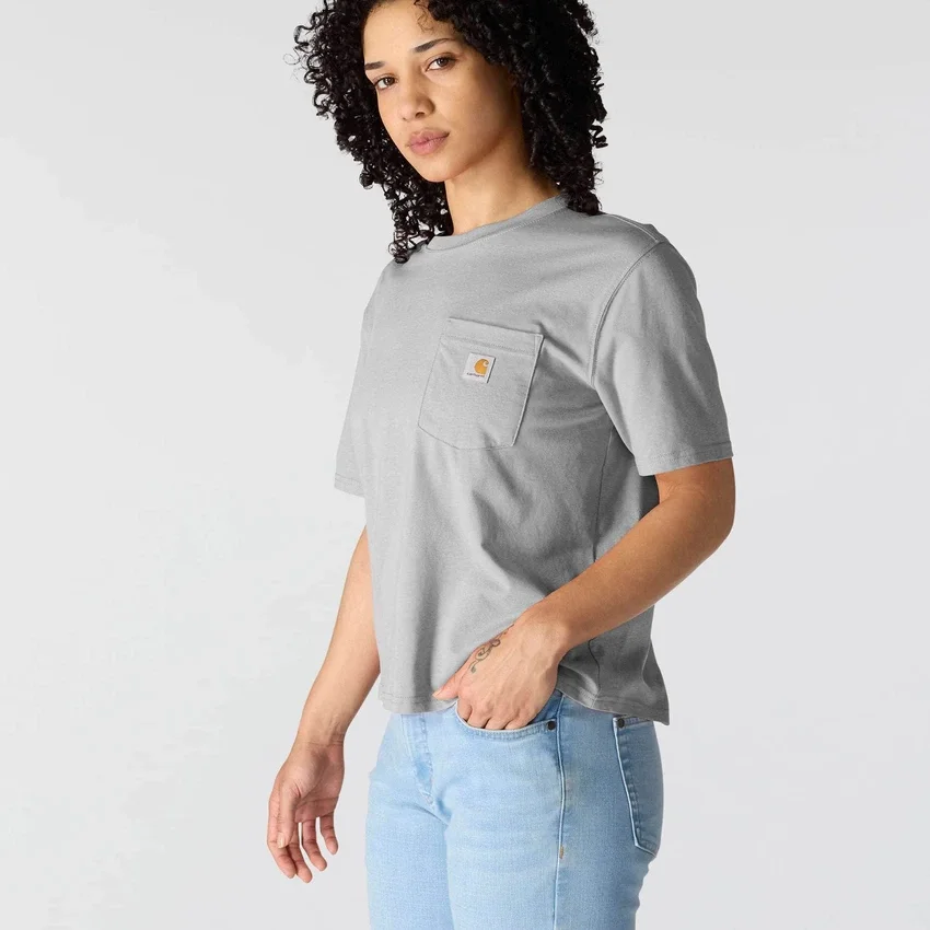 Tencel Sweatshirt met ronde hals, losse pasvorm en zak voor dames