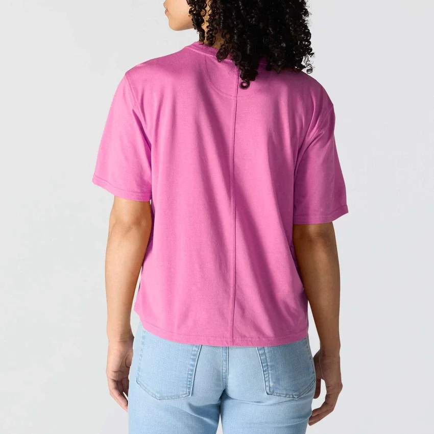 Tencel Sweatshirt met ronde hals, losse pasvorm en zak voor dames