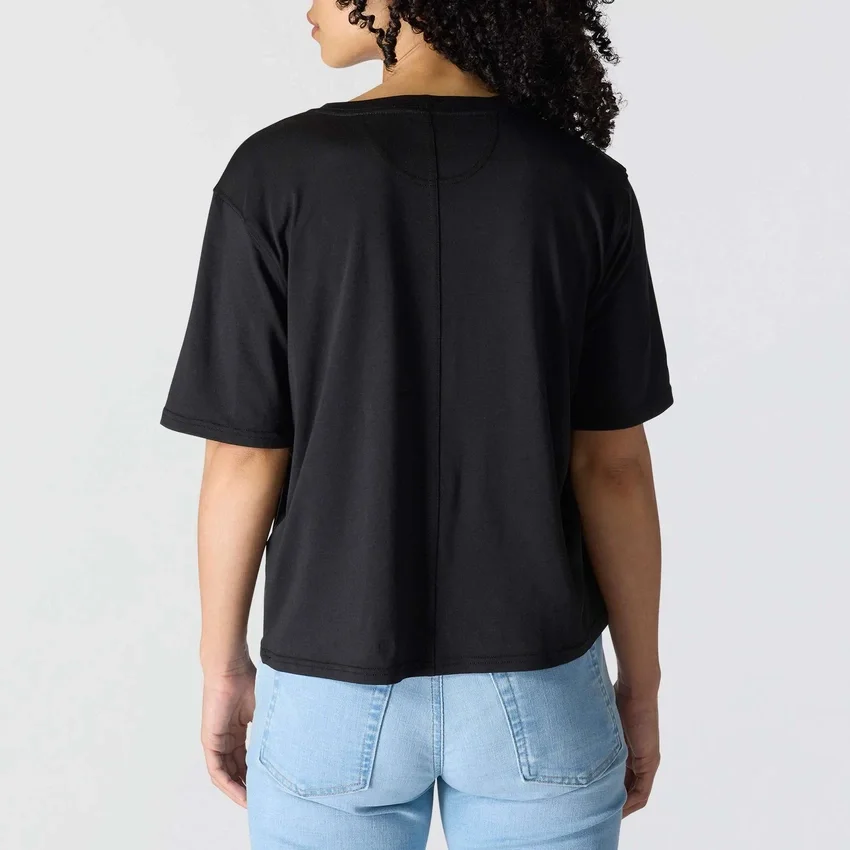 Tencel Sweatshirt met ronde hals, losse pasvorm en zak voor dames