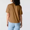 Tencel Sweatshirt met ronde hals, losse pasvorm en zak voor dames