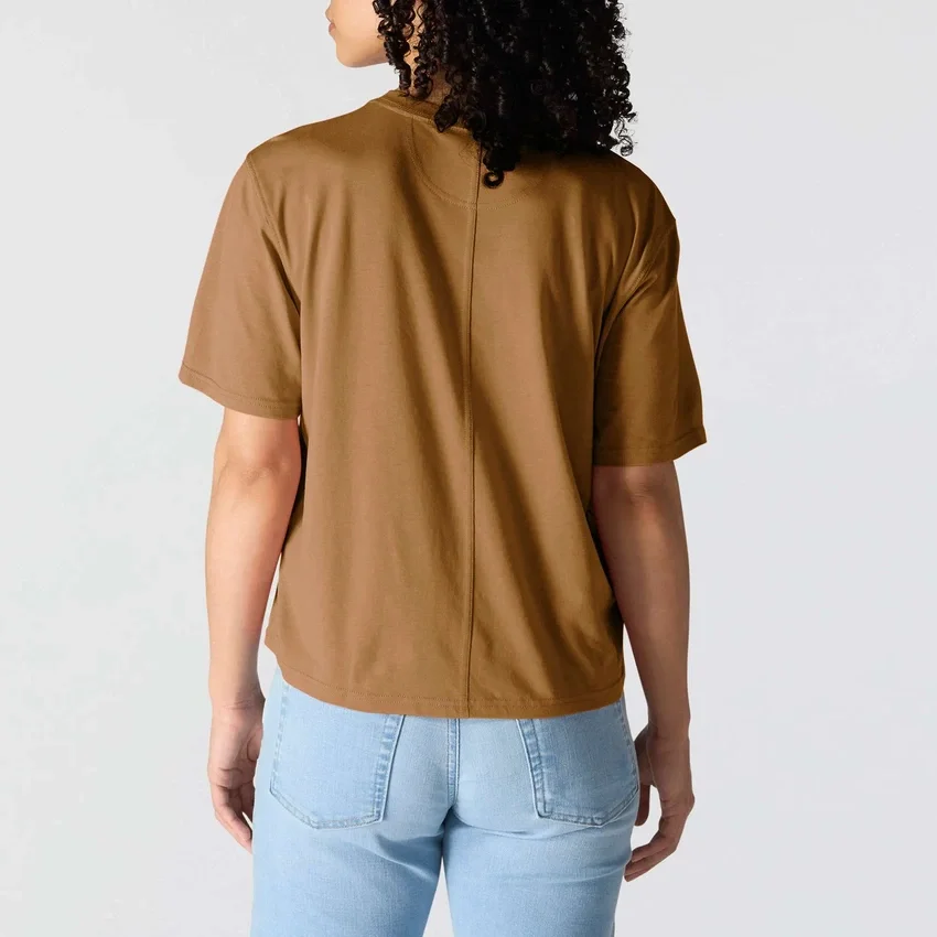 Tencel Sweatshirt met ronde hals, losse pasvorm en zak voor dames