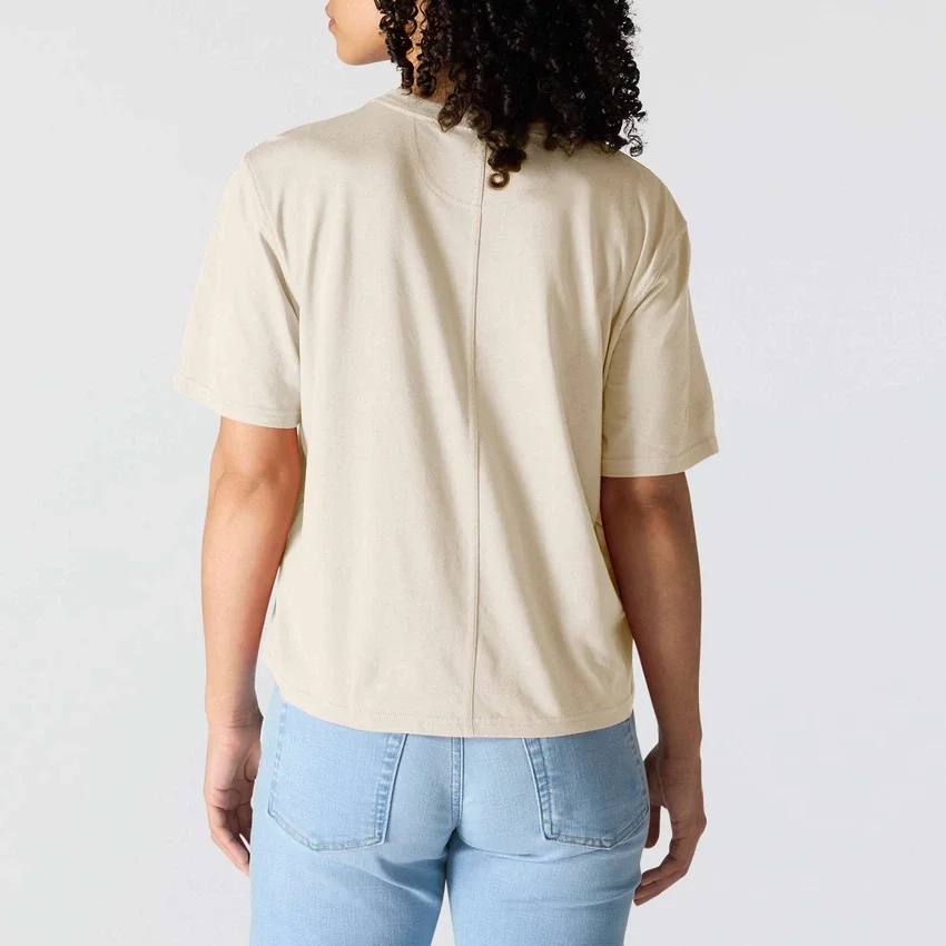 Tencel Sweatshirt met ronde hals, losse pasvorm en zak voor dames