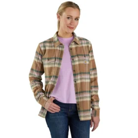 Tencel™-vezelserie: flanellen overhemd met lange armstukken en relaxte pasvorm voor dames
