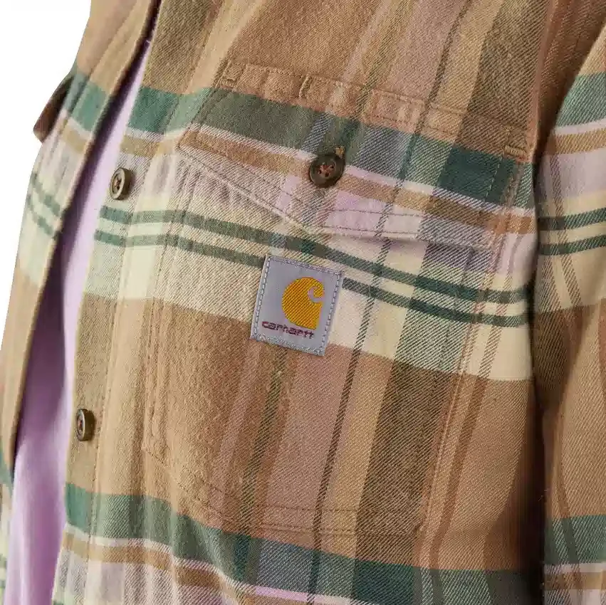 Tencel™-vezelserie: flanellen overhemd met lange armstukken en relaxte pasvorm voor dames