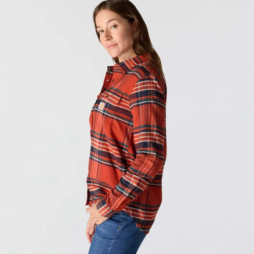 Tencel™-vezelserie: geruild geruit overhemd met relaxte pasvorm voor dames