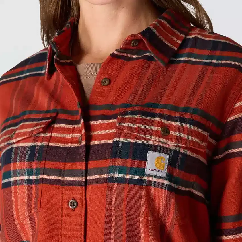 Tencel™-vezelserie: geruild geruit overhemd met relaxte pasvorm voor dames