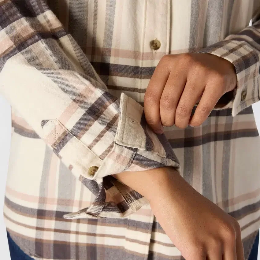 Tencel™-vezelserie: geruild geruit overhemd met relaxte pasvorm voor dames