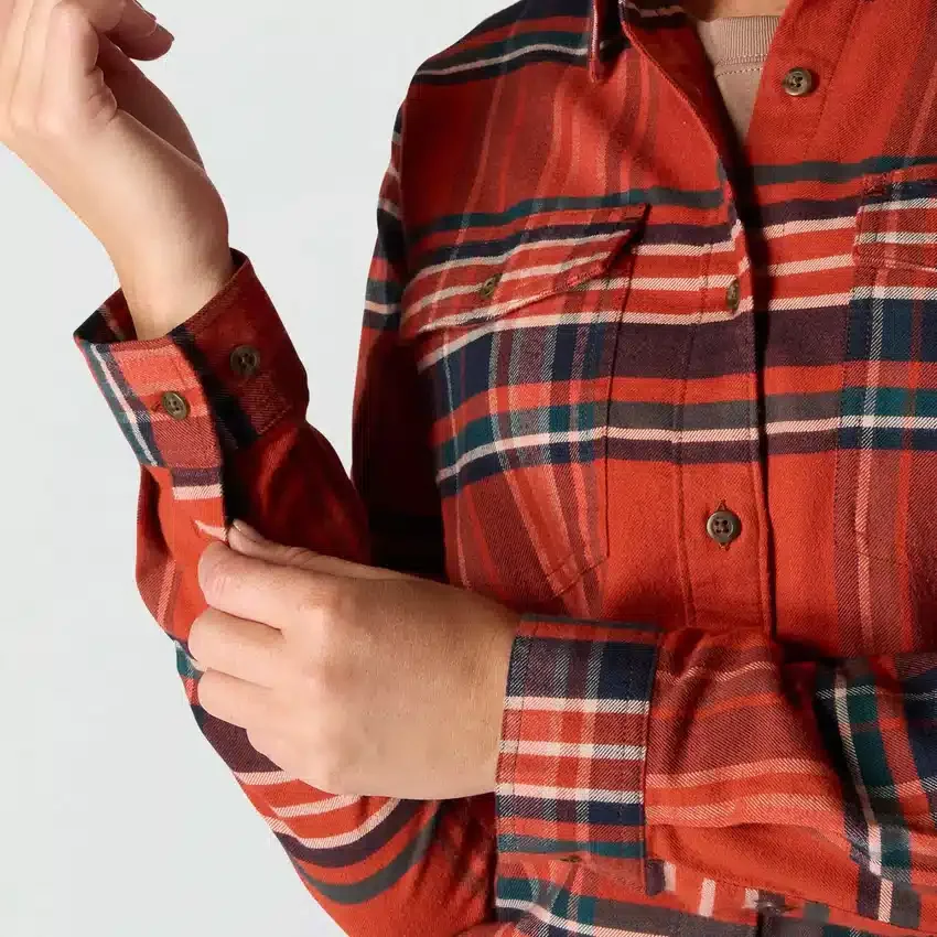 Tencel™-vezelserie: geruild geruit overhemd met relaxte pasvorm voor dames