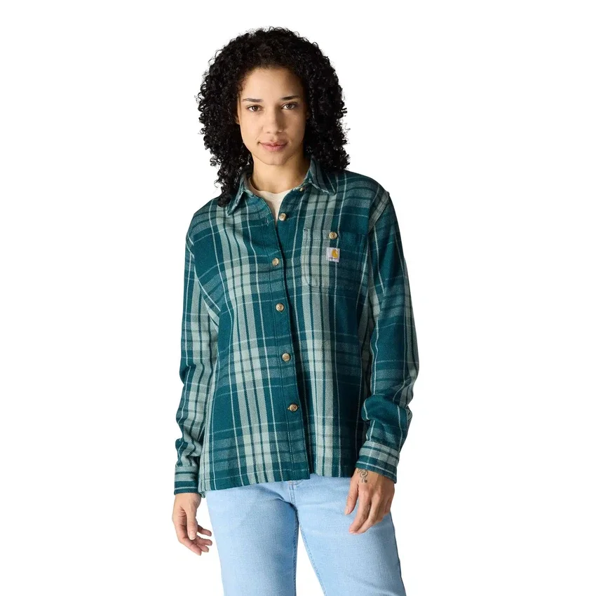 Tencel™-vezelserie: losvallend geruit twill-overhemd voor dames