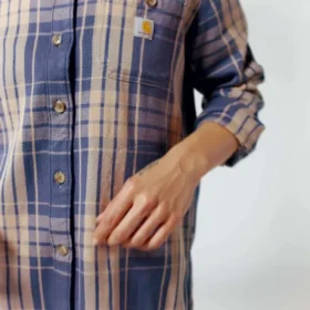 Tencel™-vezelserie: losvallend geruit twill-overhemd voor dames