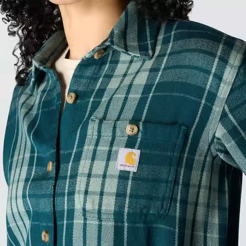 Tencel™-vezelserie: losvallend geruit twill-overhemd voor dames